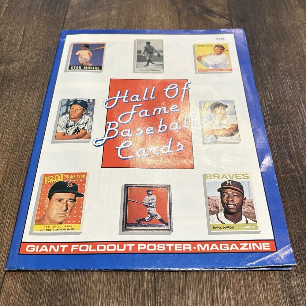 1989 Hall of Fame Baseball Cards Giant Foldout Poster Magazine Iconic Reprints